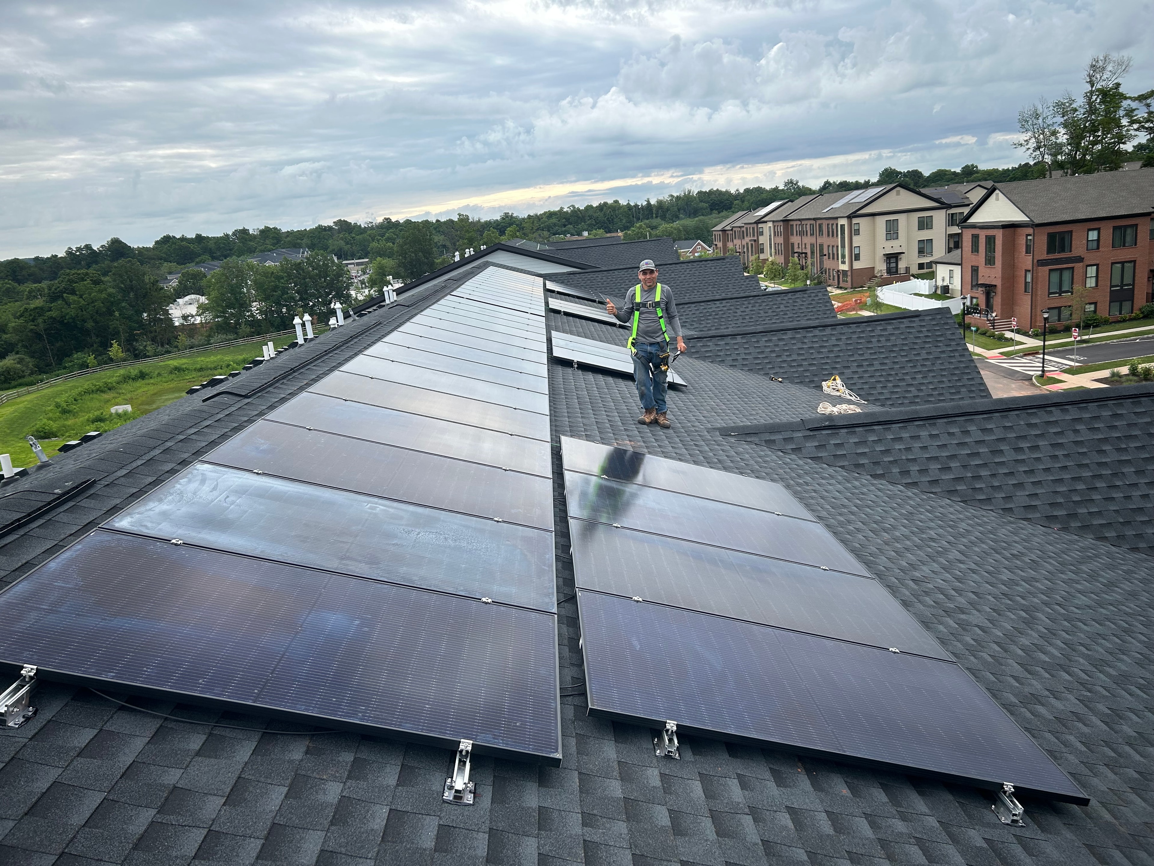 Villas at Montgomery solar panel array on roof